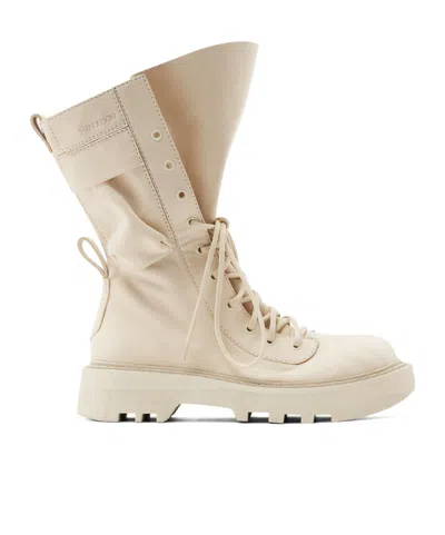Jw Anderson Round Head Boots In Nude