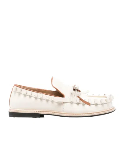 Jw Anderson Round Head Loafer Shoes In White