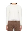 Jw Anderson Round Neck Long Sleeve Knitted Sweater In White
