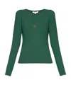 Jw Anderson Round Neck Long Sleeve T-shirt In Green