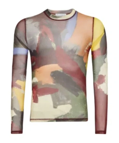 Jw Anderson Round Neck Long Sleeve T-shirt In Red
