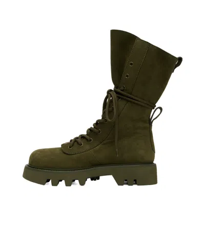 Jw Anderson Round Toe Boots In Khaki