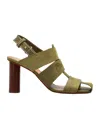 Jw Anderson Round Toe High Heel Sandals In Green