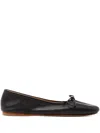 Jw Anderson Round-toe Leather Ballerinas In Black