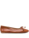Jw Anderson Round-toe Leather Ballerina Shoes In Brown