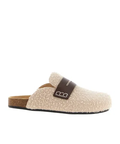 Jw Anderson Round Toe Mules In Sand