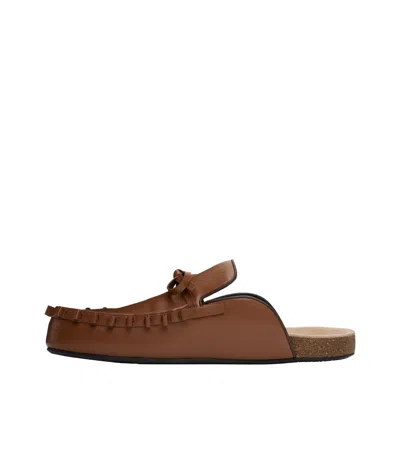 Jw Anderson Round Toe Mules In Tan