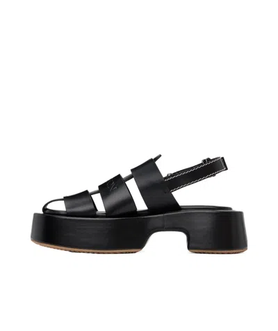 Jw Anderson Round Toe Sandals In Black