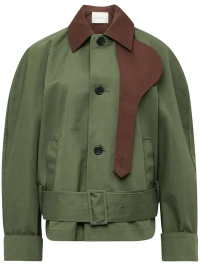 Jw Anderson Rounded Blouson Jacket In 290 Khaki/chestnut