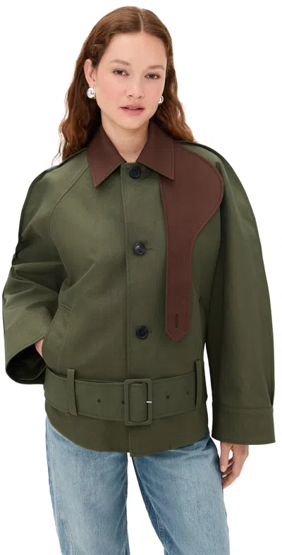 JW ANDERSON ROUNDED JACKET KHAKI/CHESTNUT