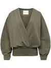 Jw Anderson Rounded Wrap-front Sweatshirt In Green