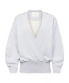 Jw Anderson Grey Cotton Wrap Sweatshirt In White