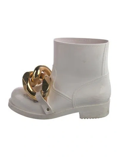 Pre-owned Jw Anderson Rubber Chain-link Accents Rain Boots In Gray