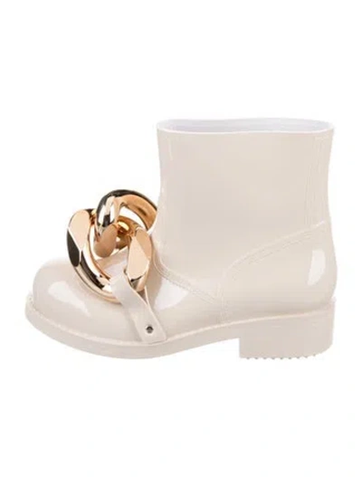 Pre-owned Jw Anderson Rubber Chain-link Accents Rain Boots In Neutrals