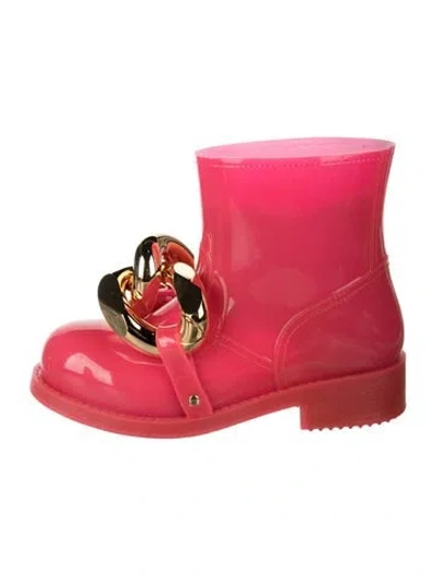 Pre-owned Jw Anderson Rubber Rain Boots In Pink