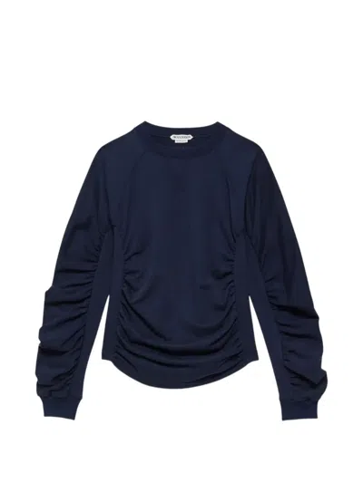 Jw Anderson Ruched Raglan-sleeve Sweatshirt In Blue