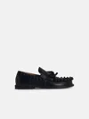 Jw Anderson 'ruffle' Black Leather Loafers In Black