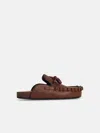 Jw Anderson 'ruffle' Brown Leather Slippers In Brown