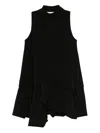 Jw Anderson Ruffle-hem Mini Dress In Black