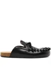 Jw Anderson Leather Slippers In Black