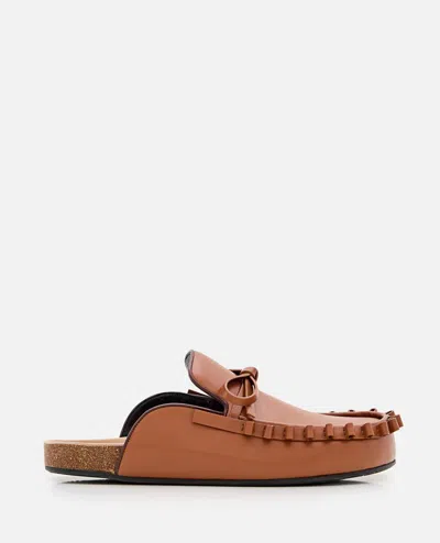 Jw Anderson Ruffle Loafer In Brown