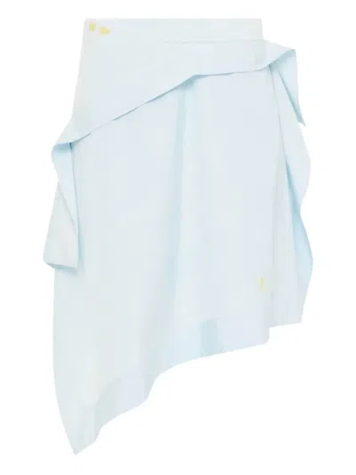 Jw Anderson Ruffled Asymmetric Skirt In Blue