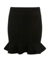 Jw Anderson Ruffled Embroidered Stretch-knit Mini Skirt In Black