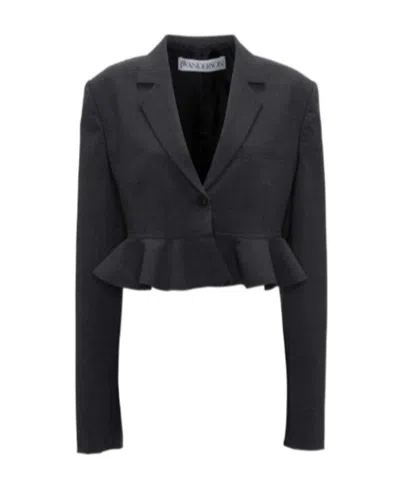 JW ANDERSON RUFFLED-TRIM CROPPED BLAZER