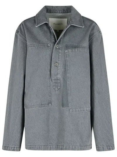 JW ANDERSON JW ANDERSON 'RUGBY' GREY DENIM SHIRT WOMEN