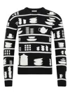 Jw Anderson Tableware-pattern Crew-neck Sweater In Black