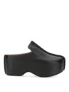 Jw Anderson Leather Slide Platform Clogs In Black
