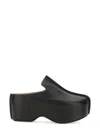 Jw Anderson Leather Slide Platform Clogs In Black