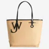 Jw Anderson Beige Canvas Small Anchor Bucket Bag Beigeblack Borse A Mano In Neutral