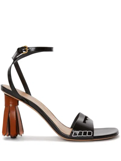 Jw Anderson 95mm Tassel Sandals In Black