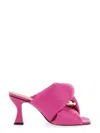 Jw Anderson Chain Twist Faux Leather Mules In Fuchsia