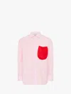 Jw Anderson Satin Balloon Pocket Shirt In Pink