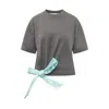 Jw Anderson J.w. Anderson Satin Detail T-shirt In Grey
