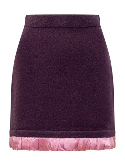 Jw Anderson Mini Skirt With Satin Details In Purple