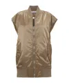 Jw Anderson Satin-finish Bomber Gilet In Brown