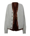 Jw Anderson Satin Lined Cardigan In Gray