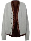 Jw Anderson Satin Lined Cardigan In Grey