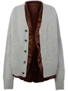 Jw Anderson Satin Lined Cardigan In Light Grey