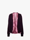 Jw Anderson Satin-lined Cardigan In Purple
