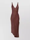 Jw Anderson V-neck Satin Midi Dress