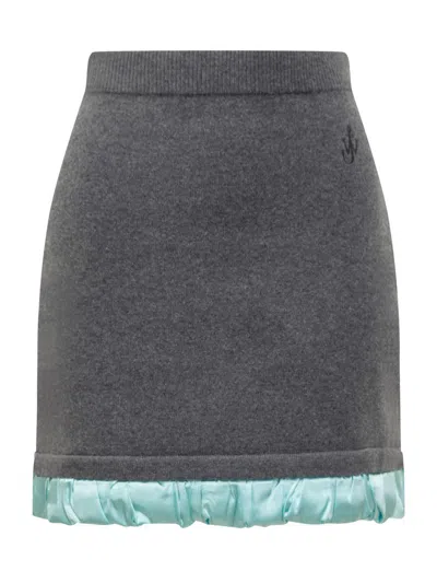 Jw Anderson J.w. Anderson Satin Mini Skirt In Grey