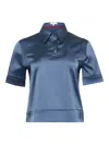 Jw Anderson Satin Polo Shirt In Gray