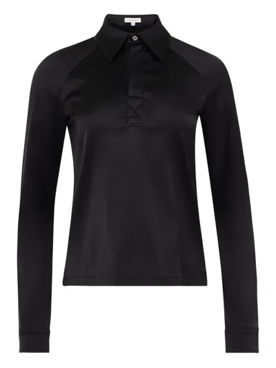 Jw Anderson Satin Wrap Skirt In Black