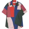 Jw Anderson Multicolor Short Sleeve Zip Up Printed Shirt In Pink Multi