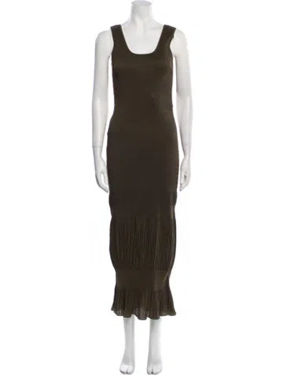 Pre-owned Jw Anderson Scoop Neck Long Dress In Green