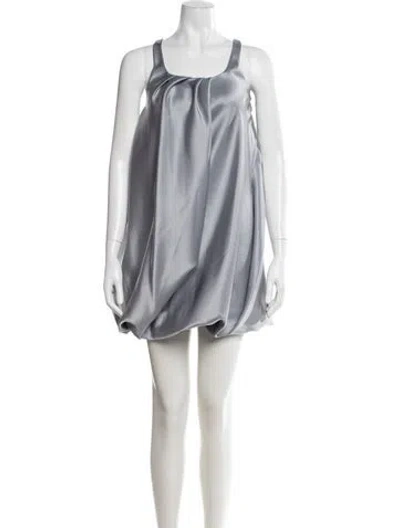 Pre-owned Jw Anderson Scoop Neck Mini Dress W/ Tags In Grey/silver